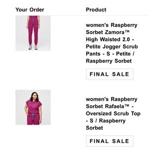 Figs Raspberry Sorbet Jogger Pants & Scrub Top
